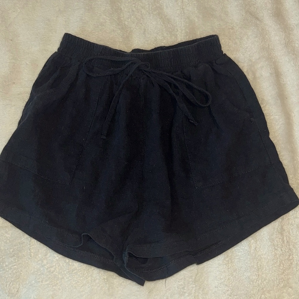 black shorts
